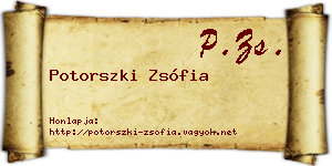 Potorszki Zsófia névjegykártya